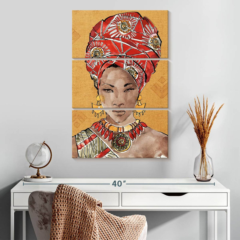 Flair africain IV chaud, H 32 po x l 20 po