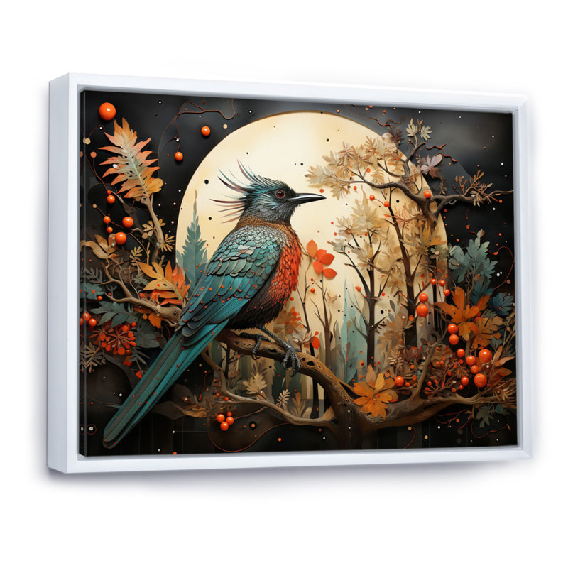 " Orange Teal Native American Essence III ", 24" H x 32" W, White Floater Framed