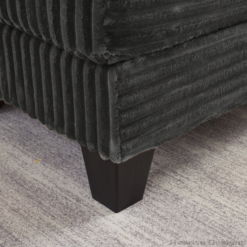 Canapé avec accoudoirs de rangement Fluffy, Dark Gray Chenille