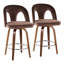 Ensemble de tabouret de bar pivotant contemporain avec revêtement en velours et repose-pieds-1909261400