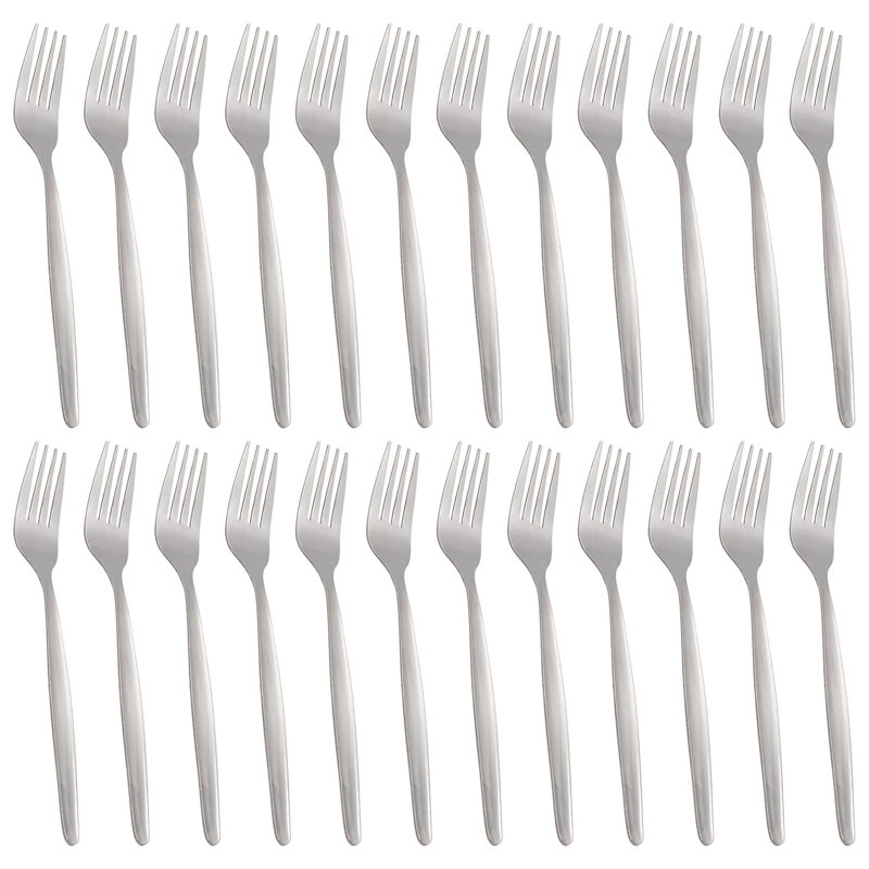 Argon Tableware - Economy Silver Dinner Forks - Rust Resistant Flatware Set of 24
