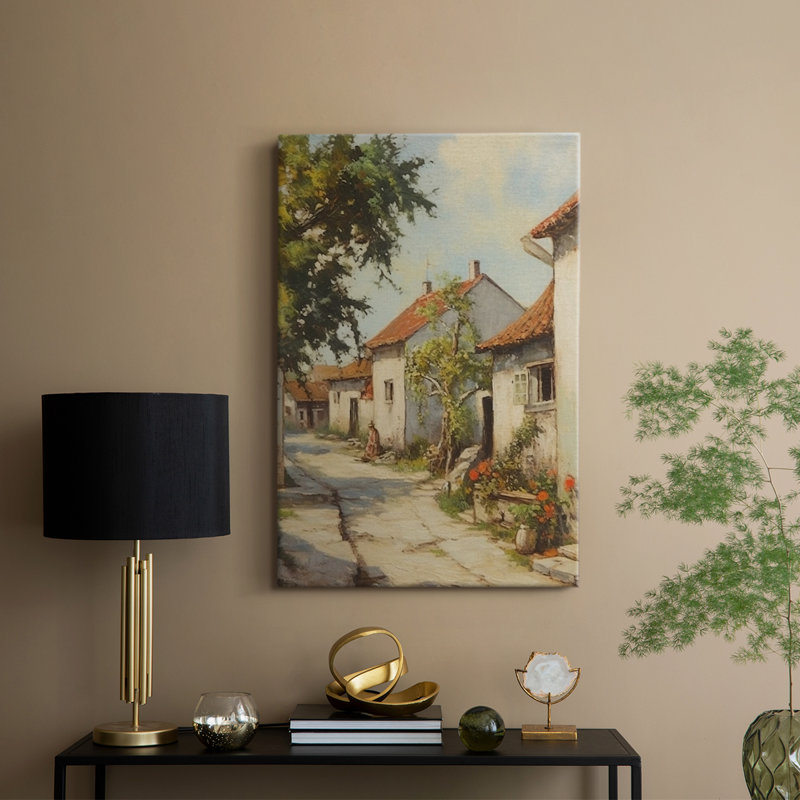 Paysage rétro C - galerie Cavas, H 18 po x l 12 po