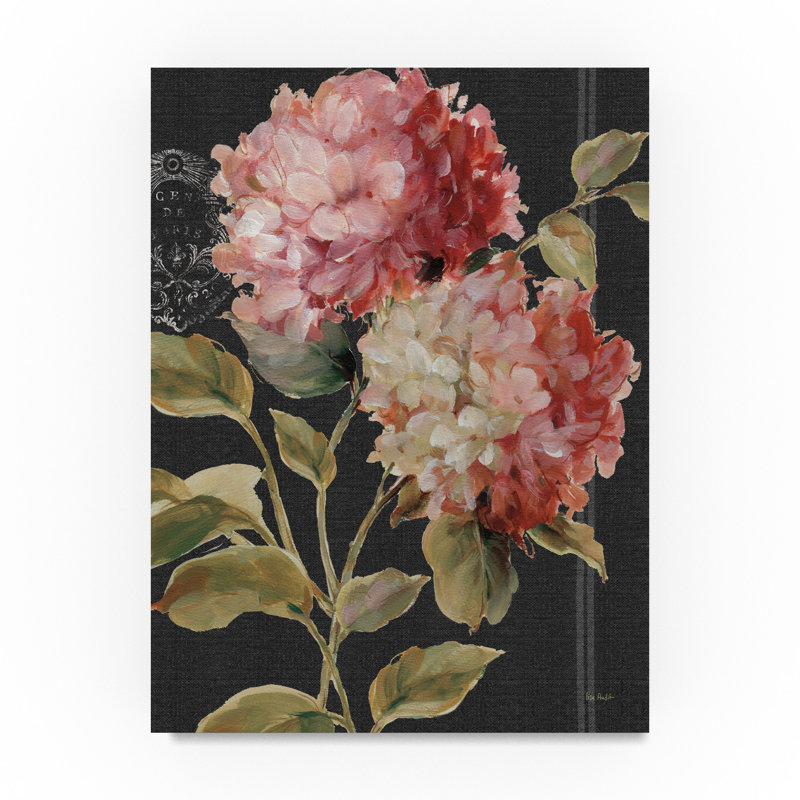 Harmonious Hydrangeas Pink and Green Canvas Wall Art