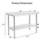 Table de préparation en acier inoxydable de qualité commerciale 24 po x 48 po - Tablette ajustable robuste avec tablette inférieure