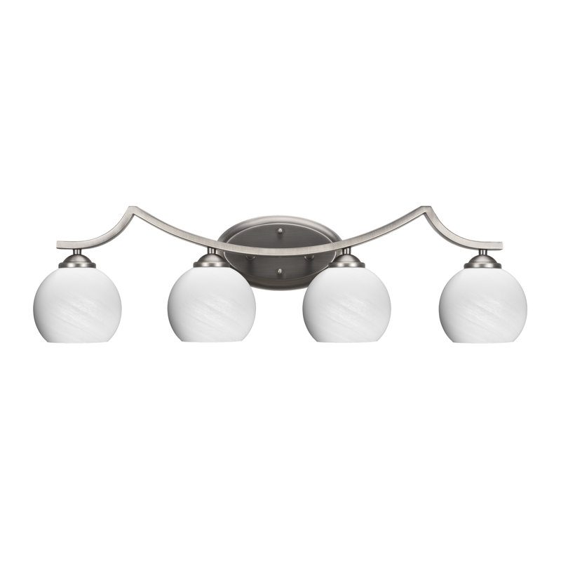 Zilo 4 Light Bath Bar, White, Gray