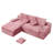 98.4" Upholstered Modular Sofa Corduroy Compression Sofa & Chaise with Cupholders and Side Pockets - No Assembly Required-1750224117