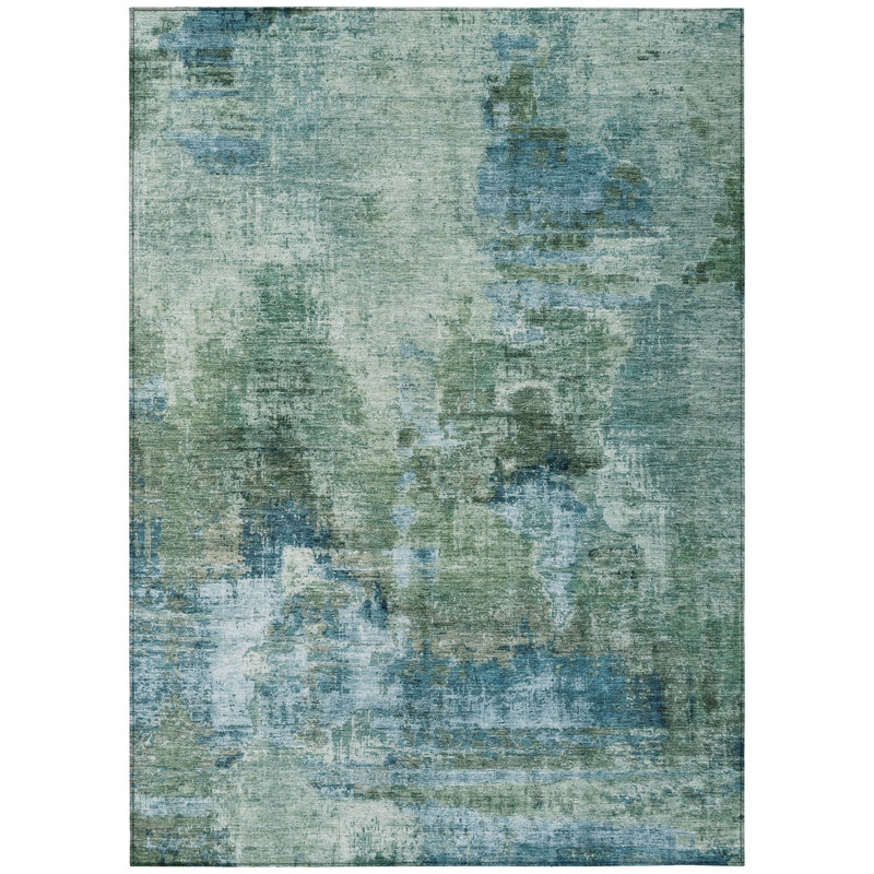 Machine Washable Indoor/Outdoor Efimenko ACN2300 Abstract Rug, Rectangle 2'6" x 3'10"