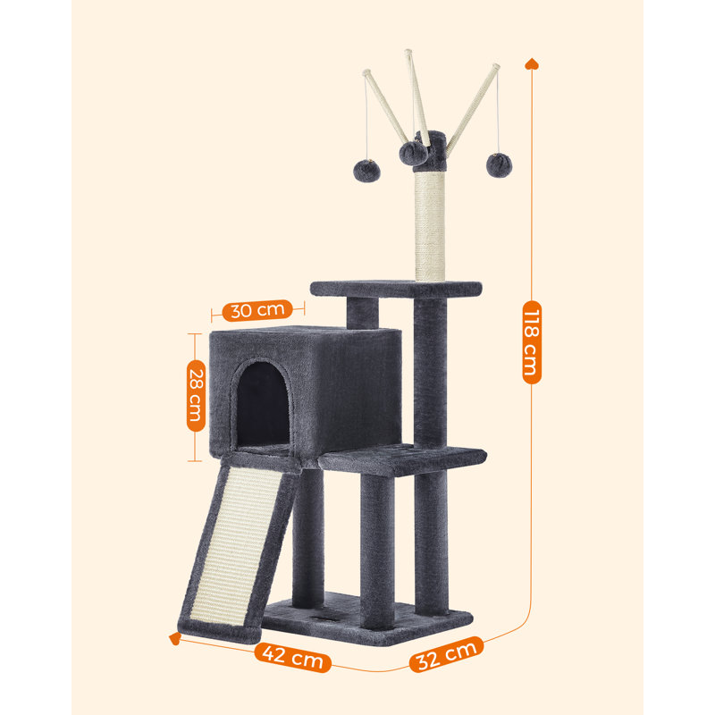 Colter 118.1cm H Cat Tree, Smoky Grey