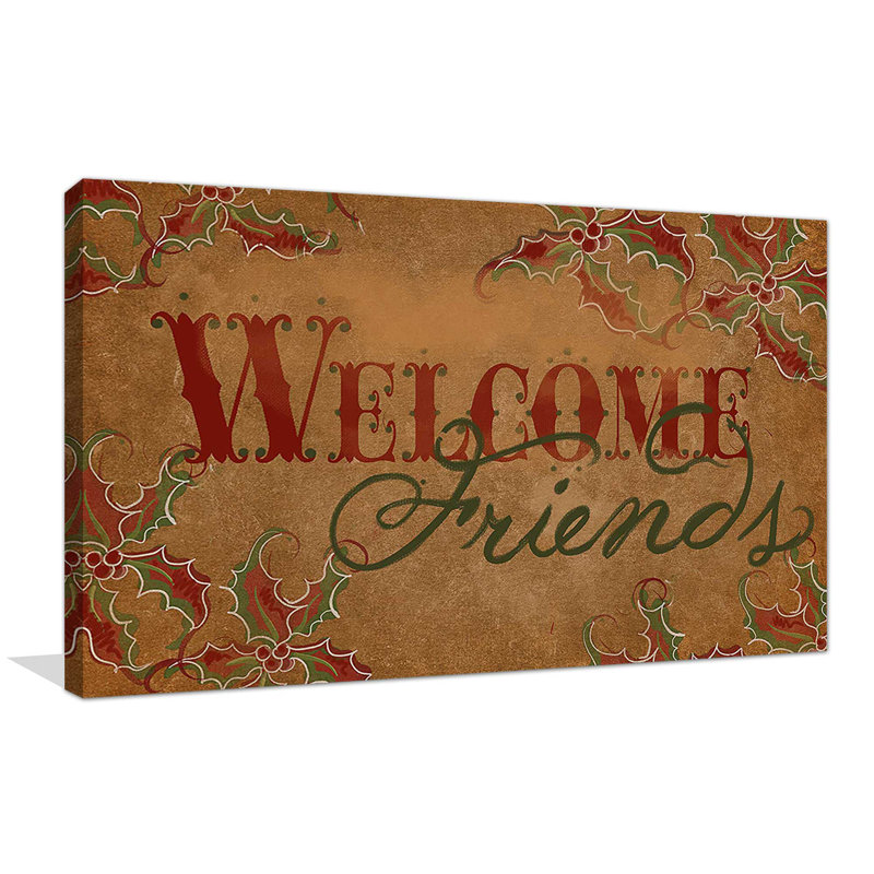 Welcome Friends (Horizontal) par By Jodi - impression, Toile tendue, H 24 po x l 40 po x P 1,5 po