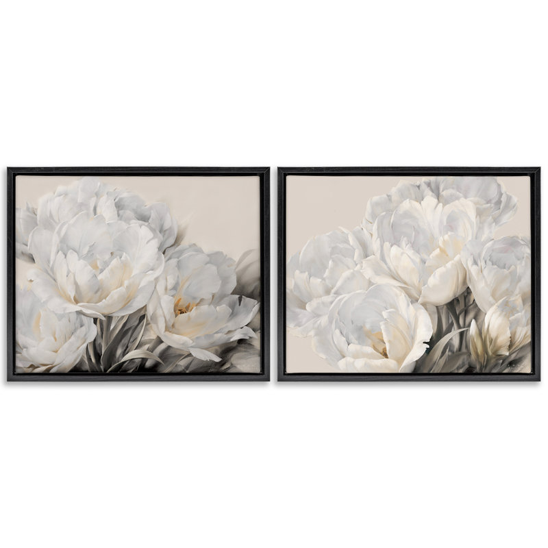 Ensemble de 2 toiles flottantes encadrées Soft Soft, Cadre flottant noir de jais, H 17 po x l 21 po