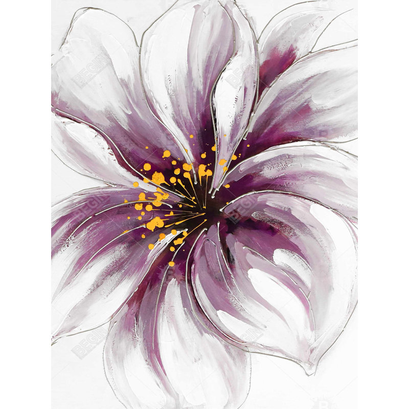 Orchidée mauve - toile grise pour une décoration élégante