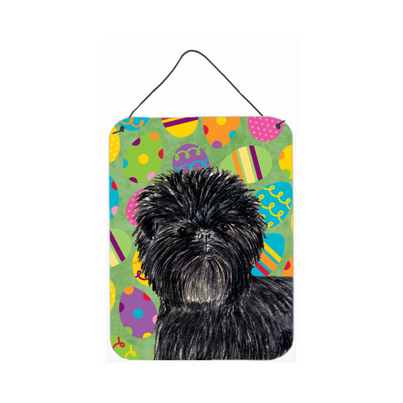« pâques eggtravaganza », impression sur plaque, Affenpinscher