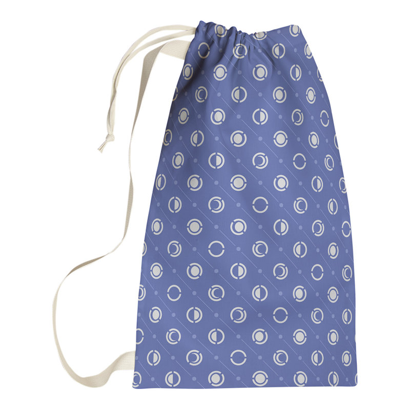 Sac à linge Moon Phases, H 36 po x l 28 po x P 1,5 po, Blanc/bleu
