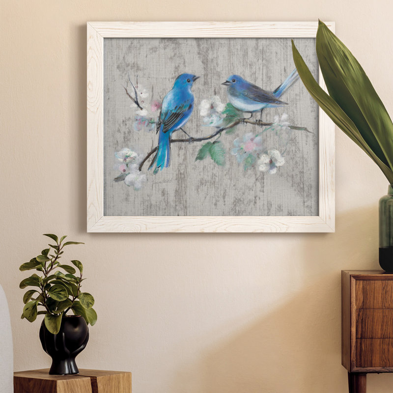 Chanson du printemps II - peinture sur toile encadrée, Blanc, H 20 po x l 17 po x P 1,5 po