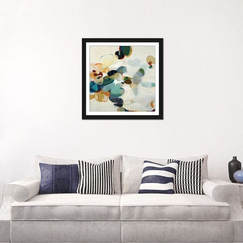 « dispersed pierres », impression sur toile, H 16 po x l 16 po x P 1 po, Papier d'art encadré noir, Blanc