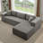 Boneless 105 '' W No Assembly Required Upholstery Corduroy Modular Sectional Couch Sofa with L-Shape Chaise 2 Piece and 5 Pillows Back, Free Combination, Modern Modular Sofa with Deep Seat-1377828958-1381101138
