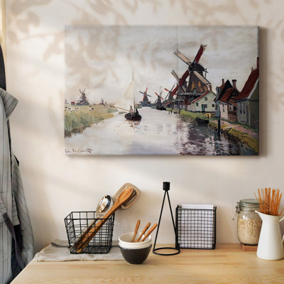 Windmills in Holland, 1871 - Toile tendue avec châssis