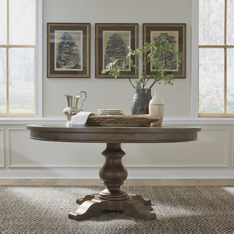 Aisja Round Dining Table, Brown