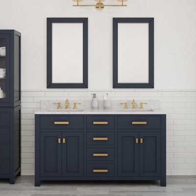 Minnetrista Double Bathroom Vanity with Marble Top