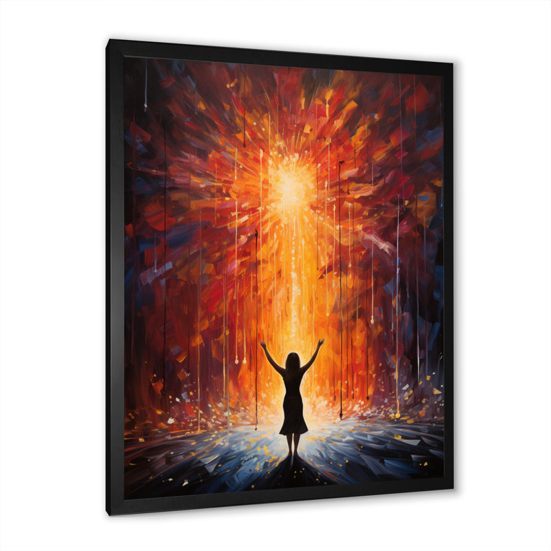 Orange, yoga noir en mouvement, H 32 po x l 16 po x P 1 po, Noir
