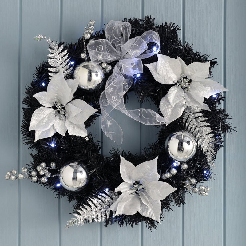 Faux Lighted 60cm Wreath