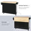 Chariot de cuisine avec comptoir rabattable et supports de rangement internes-990477105