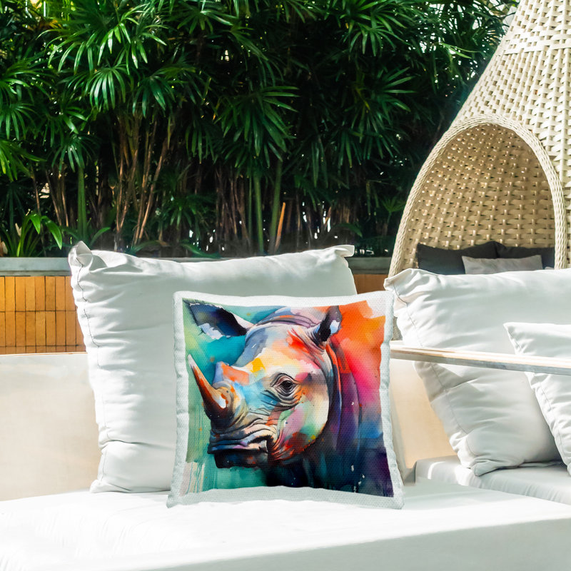 Coussin d'extérieur Modern Hue Rhino