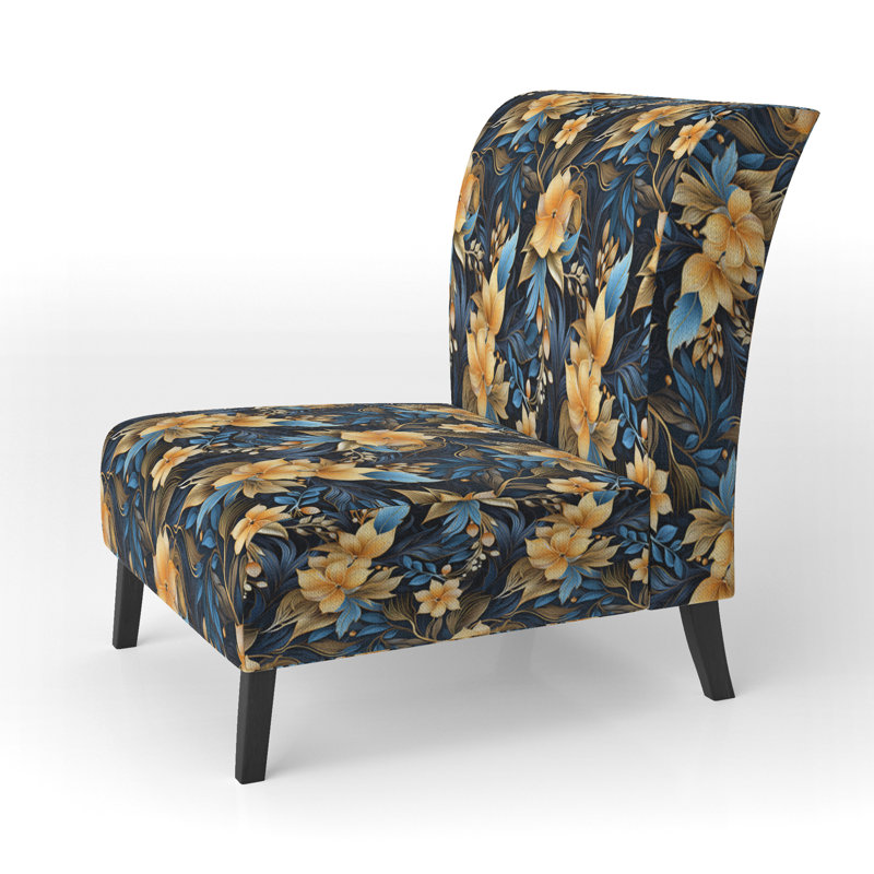 Fauteuil de chambre rembourré C, Motif tropical de crépuscule tropical II