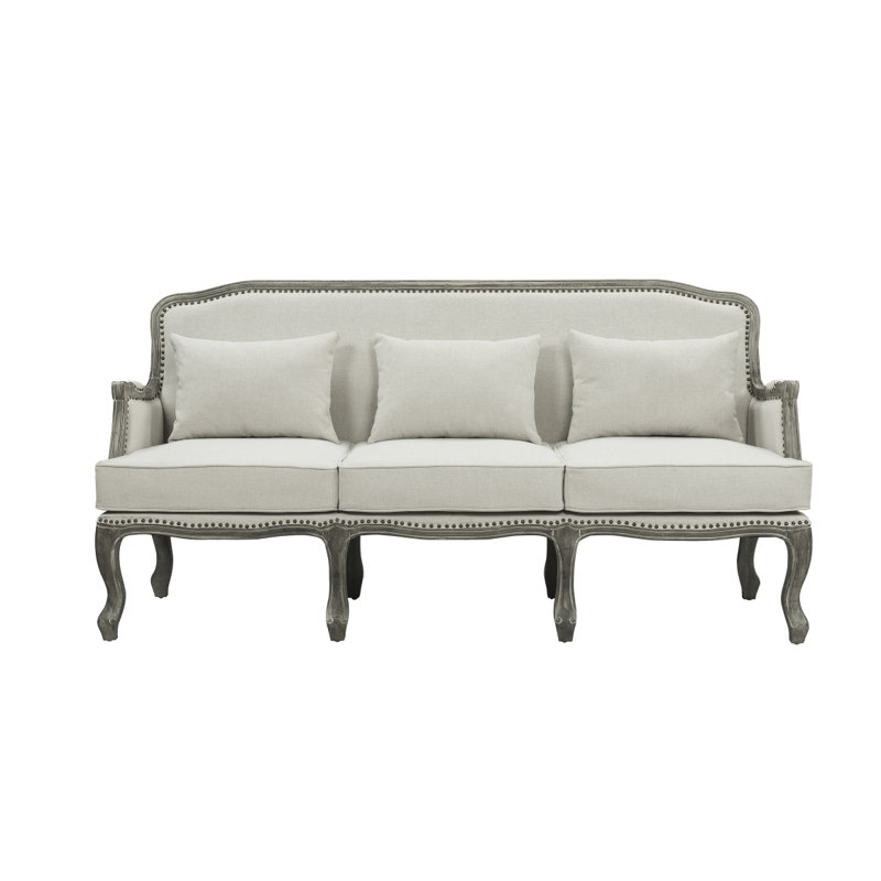 Canapé moderne Tania avec 3 coussins, lin