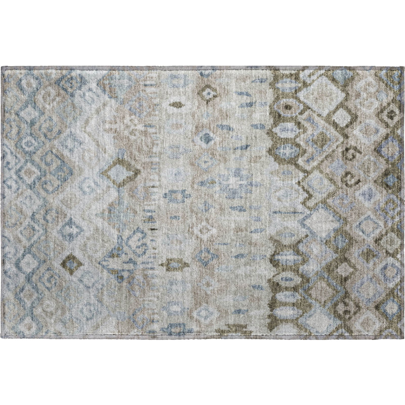Premium Machine Washable Mayfield AMF2303 Casual Rug, 1'8" x 2'6", Beige