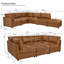 Canapé-lit modulaire en similicuir traditionnel modulaire de 126 po de large avec repose-pieds