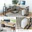 Doireann L-Shaped Metal Base Drafting Table-815025421