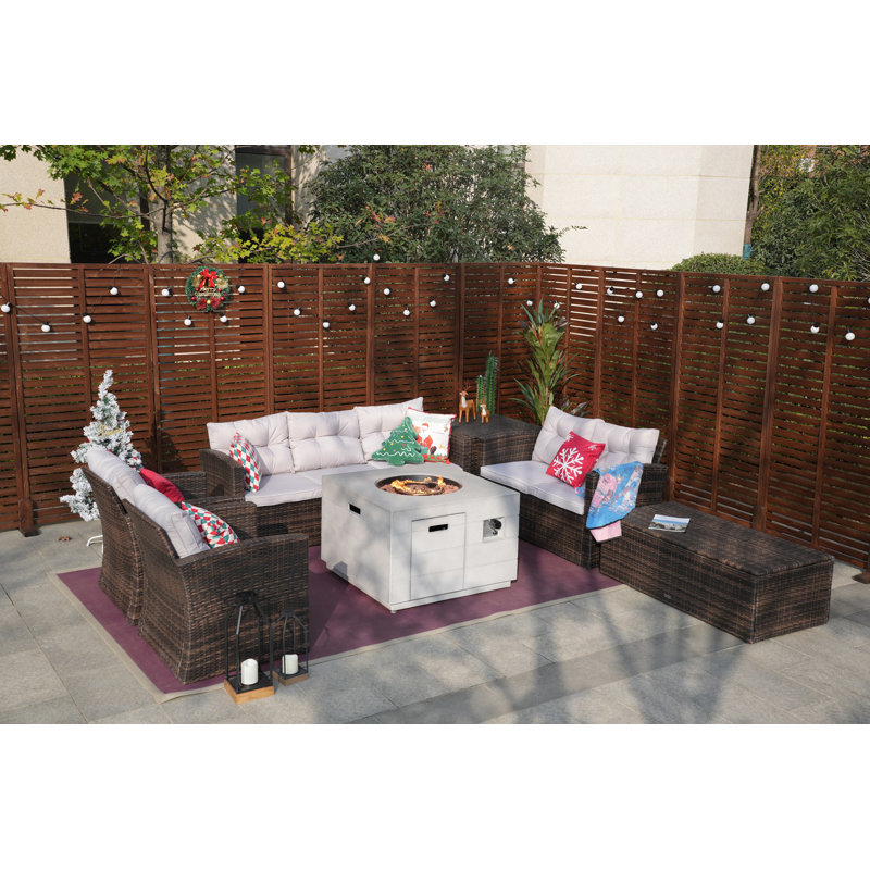 9 - Person Patio Conversation Set with Cushions