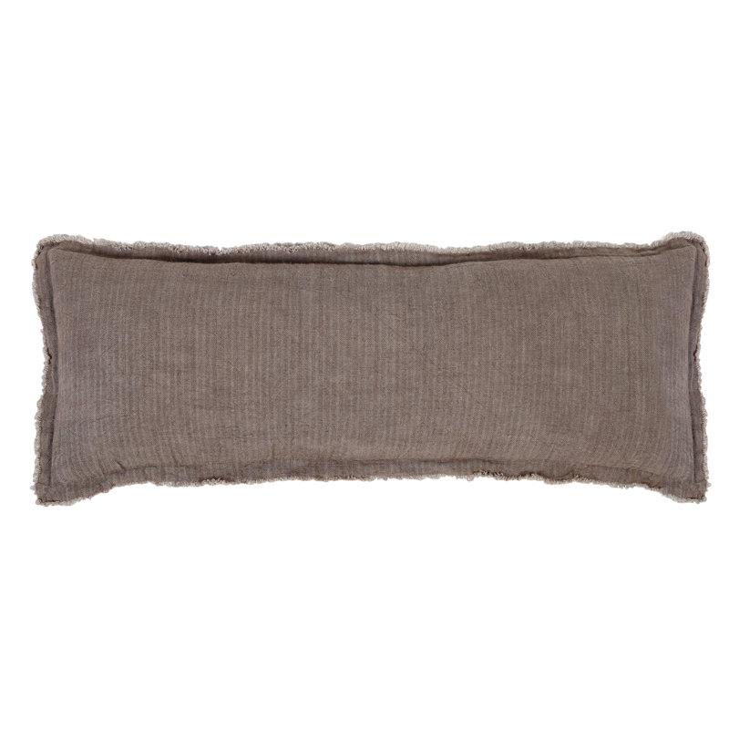 Laurel Stonewashed Linen Lumbar Pillow by Pom Pom at Home - Pebble