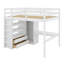 Lit mezzanine avec garde-robe intégré, bureau, tablettes de rangement et tiroirs-23809356