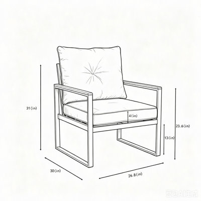 Ensemble de 2 chaises d'extérieur en acier avec meubles de patio, chaises d'extérieur en métal avec coussins améliorés, canapé simple d'extérieur pour balcon, jardin, terrasse et cour