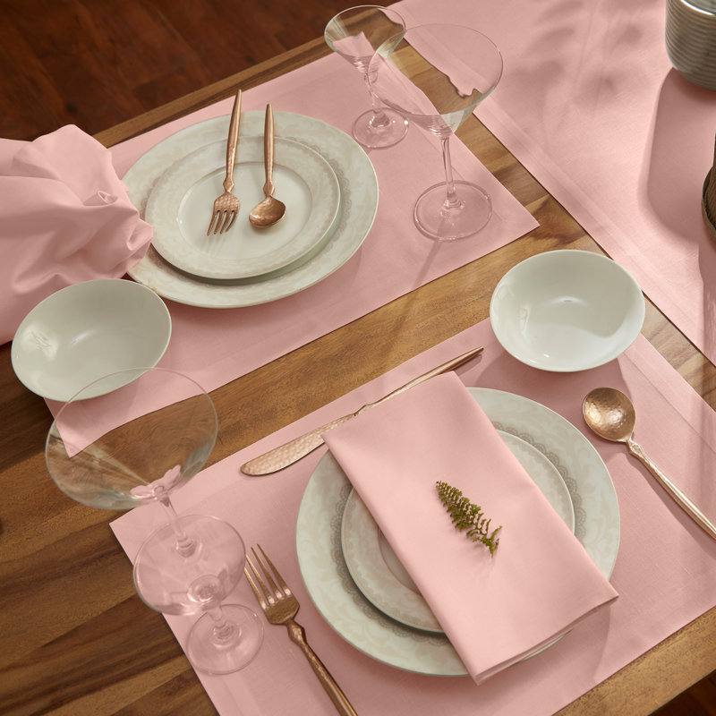 Dru Cotton Linen Dinner Napkins, Pink