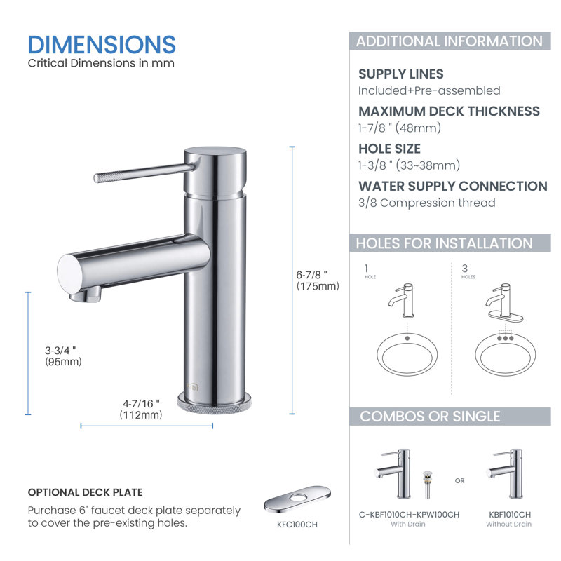 Circular X Single-handle Bathroom Faucet, Chrome, With Pop Up Drain