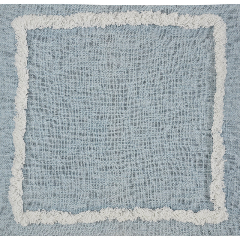 Sky Blue and White Organic Cotton Rectangular Pillow Cover