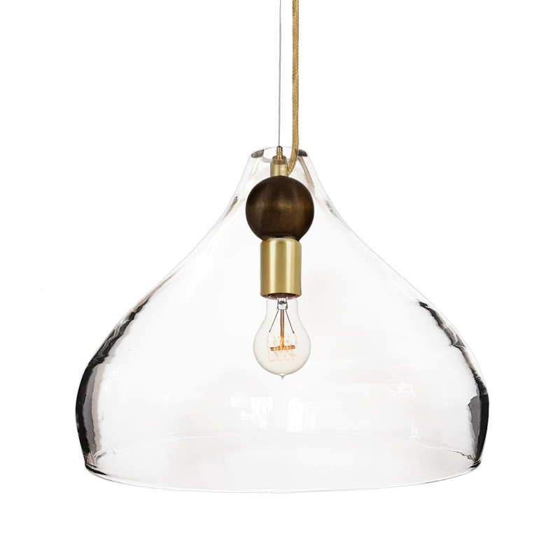Luminaire suspendu en forme de larme à 1 lumière Earth, Noir / Laiton