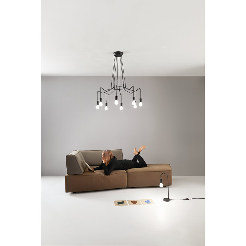 Camic 8 - Light Cluster Pendant, 40Cm H x 85Cm W x 85Cm D, Black, Black
