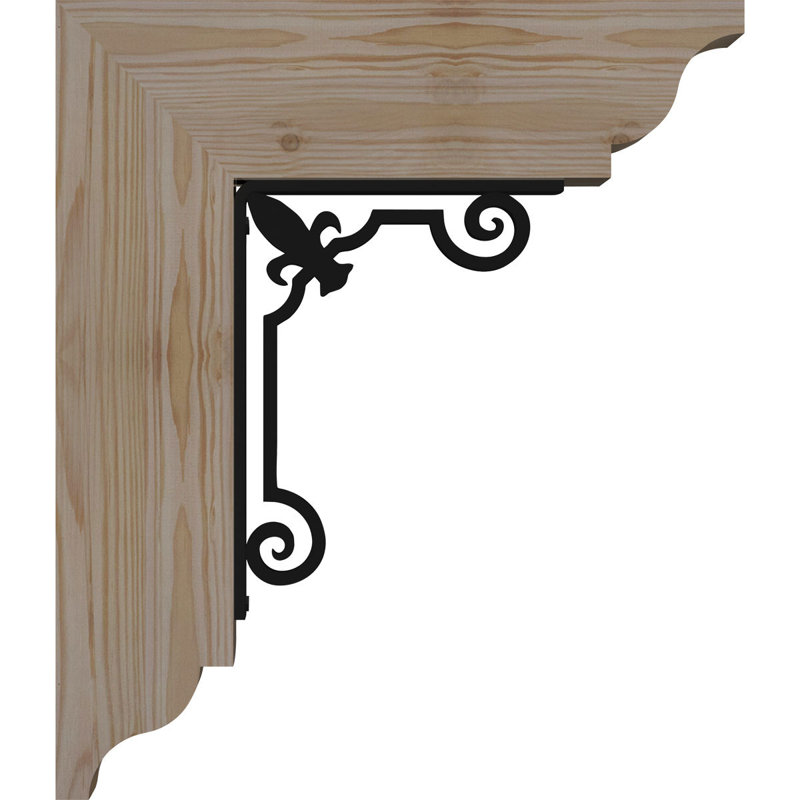 Fleur de lys triple support traditionnel Ironcrest, 20"H x 18"D, Sapin de Douglas l 3 1/2 po x T 4 po (lisse)