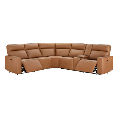 Jarobi 6 - Piece Genuine Leather Recliner Sectional