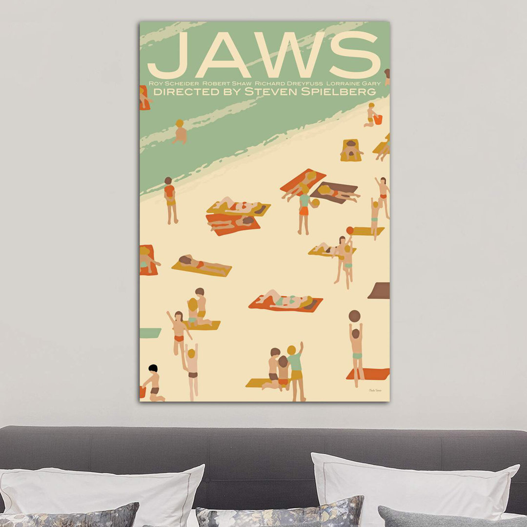 Leinwandbild - Grafikdruck „Jaws” von Claudia Varosio