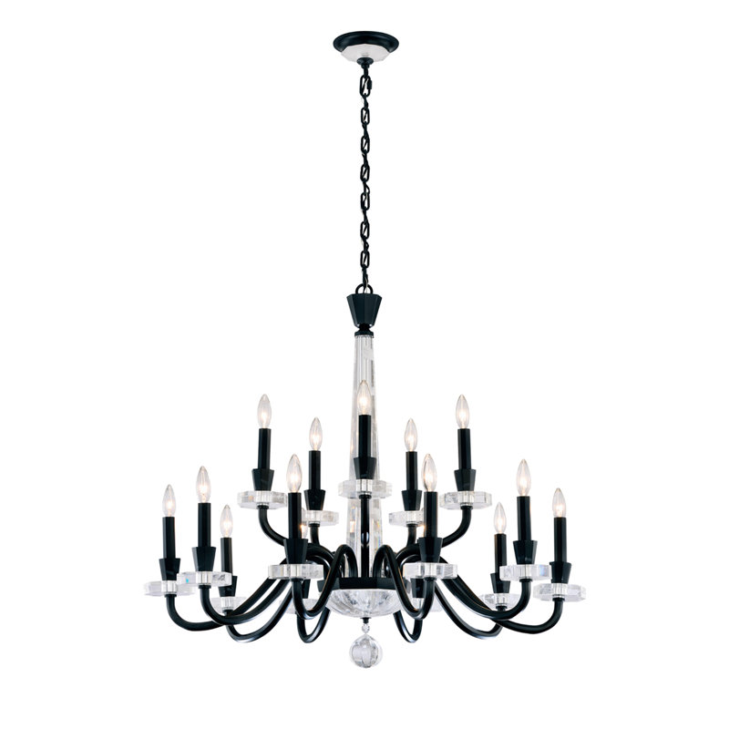 Amadeus 15 Light Crystal Chandelier, Black