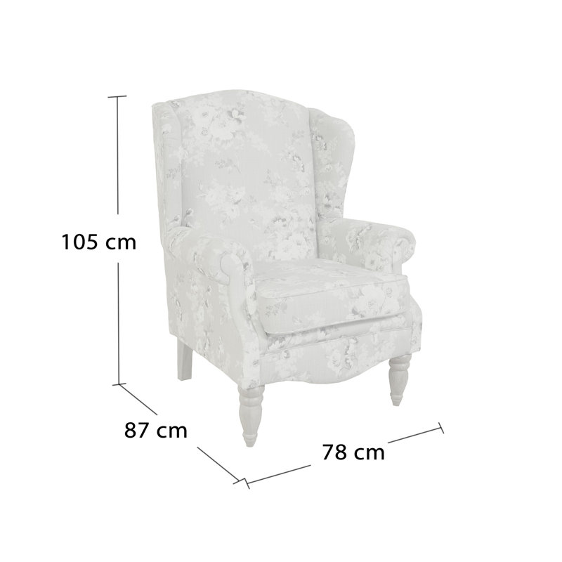 Willesden Upholstered Wingback Chair, Renaissance Rose