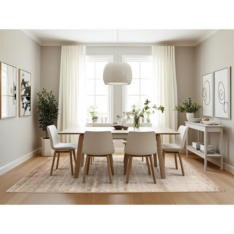 Tapis décoratif beige Contemporary, Rectangle 7 pi x 10 pi