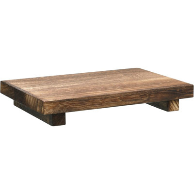 Wood Riser Tray And Soap Stand, Decorative Pedestal Tray For Bathroom, Kitchen Counter, Plants, Candles, And Home Decor