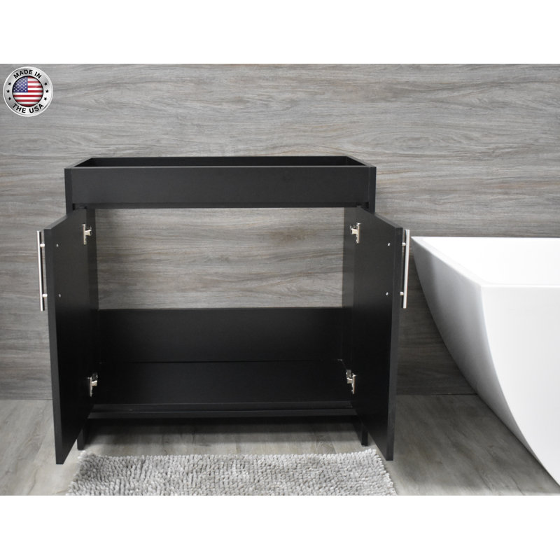 Base de meuble-lavabo simple 36 po Amrooti seulement, Noir