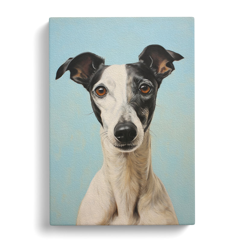Whippet Realism - Wrapped Canvas, 50cm H x 35cm W x 3cm D